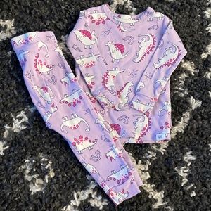 BABY GAP PINK AND PURPLE DINOSAURS SLEEP PAJAMA SET 12-18 MONTH